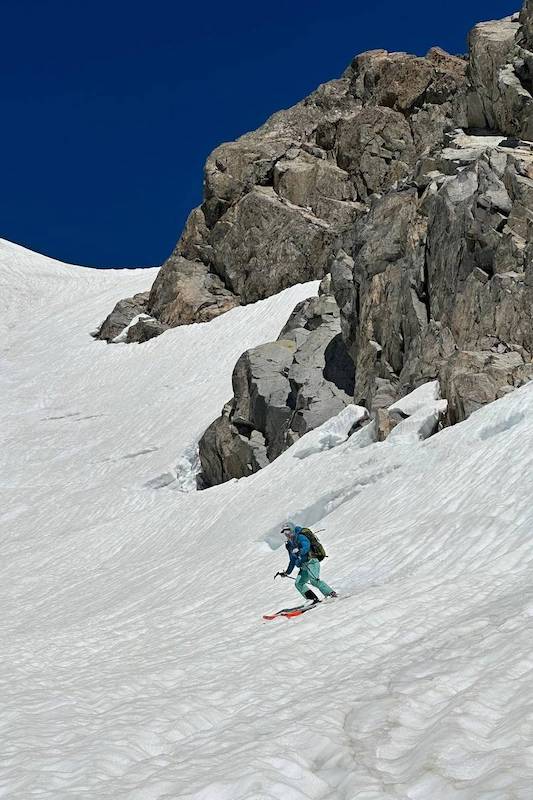 Ski tour in the Sierra on Mt Ritter