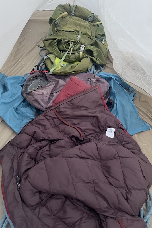 Tent: no pad, no bag